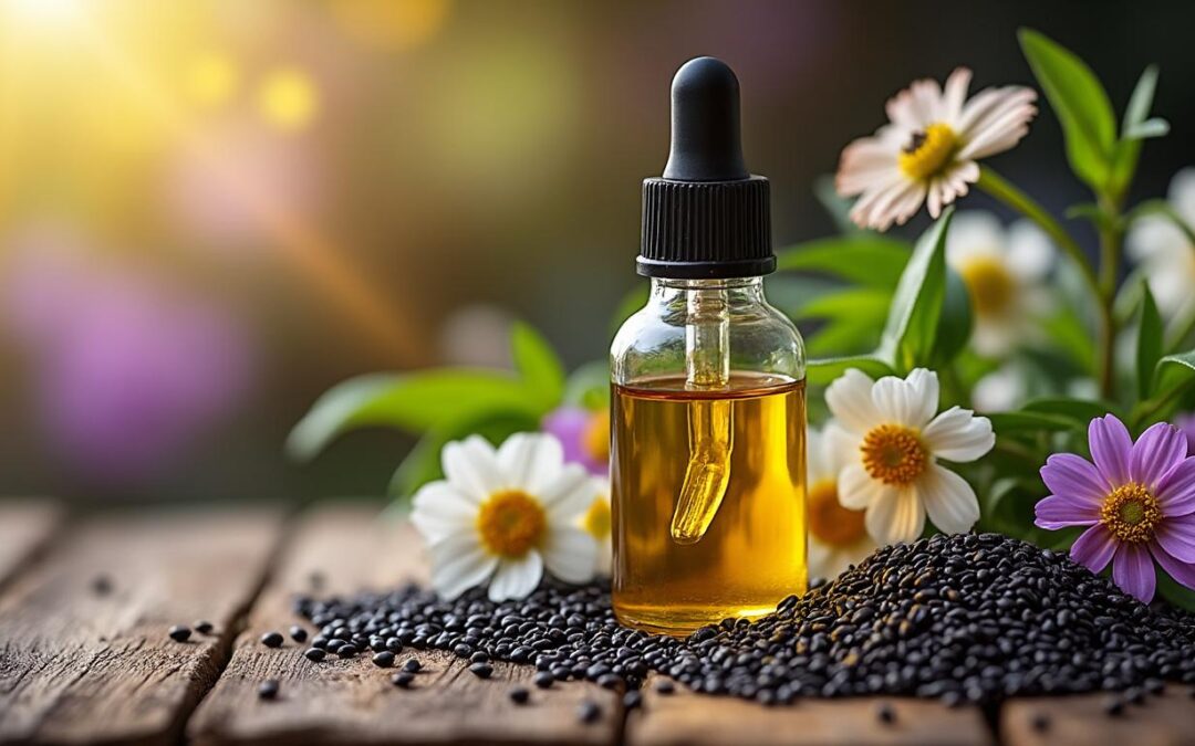 découvrez les secrets et les bienfaits exceptionnels de l’huile de nigelle, une huile naturelle aux vertus thérapeutiques reconnues pour la santé et la beauté.