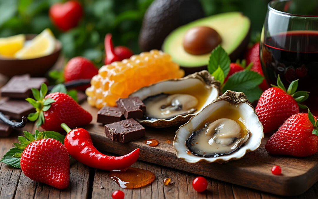 découvrez le top des aliments aux pouvoirs aphrodisiaques pour booster naturellement votre désir et pimenter vos moments d'intimité.